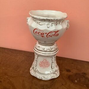 Vintage 75th Anniversary Coca-Cola  Ceramic Syrup Urn/ Pencil Holder